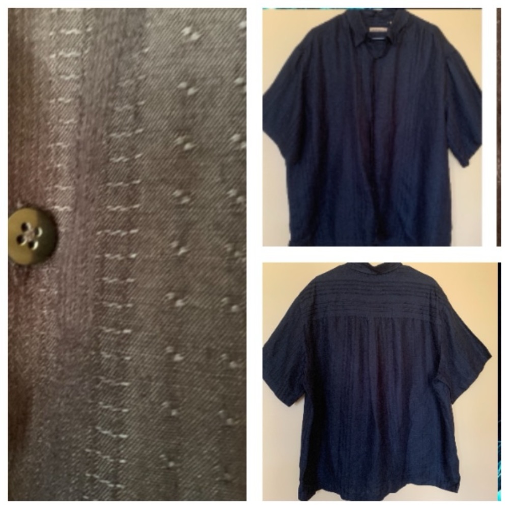The HAVANERA Black Cubavera Ramie button down Shirt black Guayavera Size 2XL.